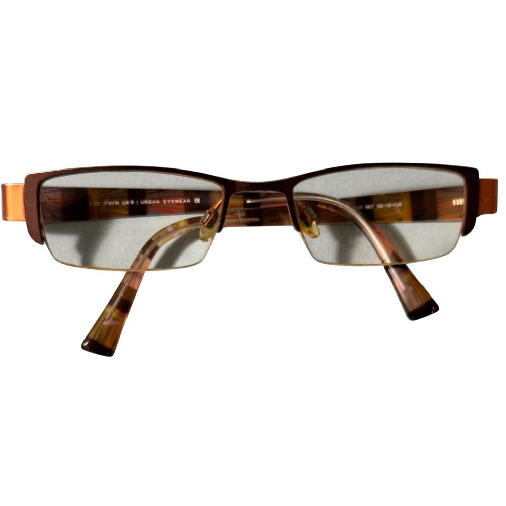 FYSH Urban Eyewear Glasses Frames Only Striped Copper Tone Modern 50-18-135 - Picture 11 of 13